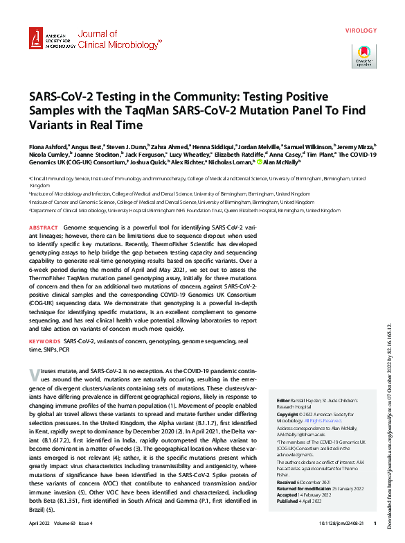 (PDF) SARS-CoV-2 testing in the community: Testing positive samples ...