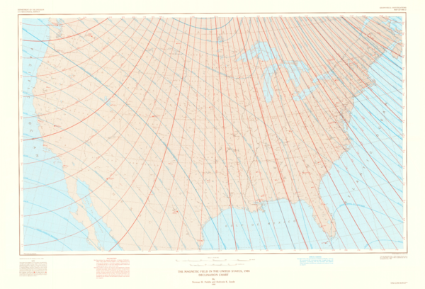 (PDF) The Magnetic field in the United States, 1985 declination chart
