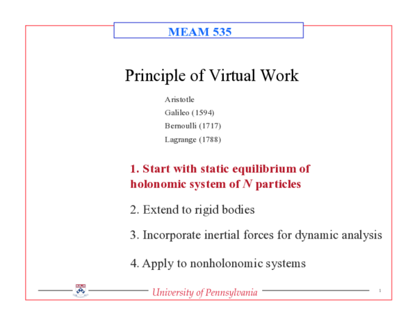 (PDF) The principle of virtual work