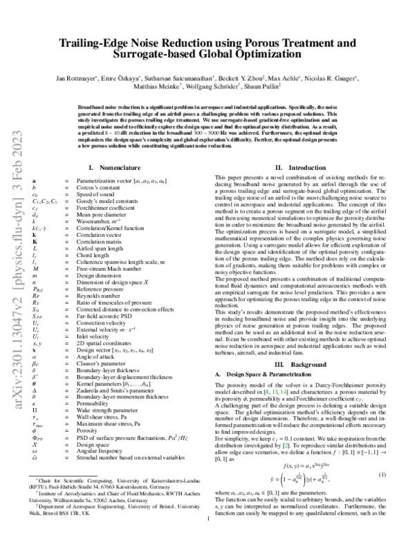 (PDF) Trailing-Edge Noise Reduction using Porous Treatment and ...