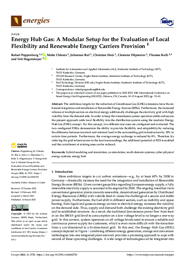 (PDF) Energy Hub Gas: A Modular Setup for the Evaluation of Local ...