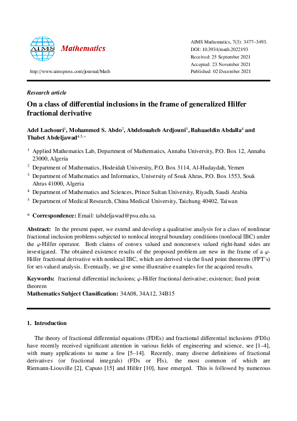 (PDF) On a class of differential inclusions in the frame of generalized ...