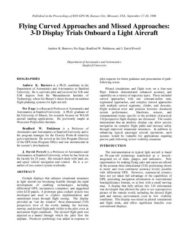 (PDF) Flying curved approaches and missed approaches: 3-D display ...