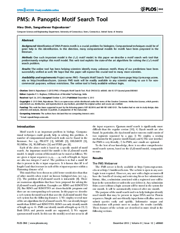 (PDF) PMS: A Panoptic Motif Search Tool