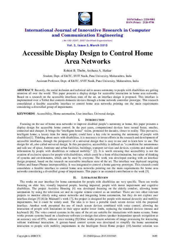 (PDF) Accessible display design to control home area networks