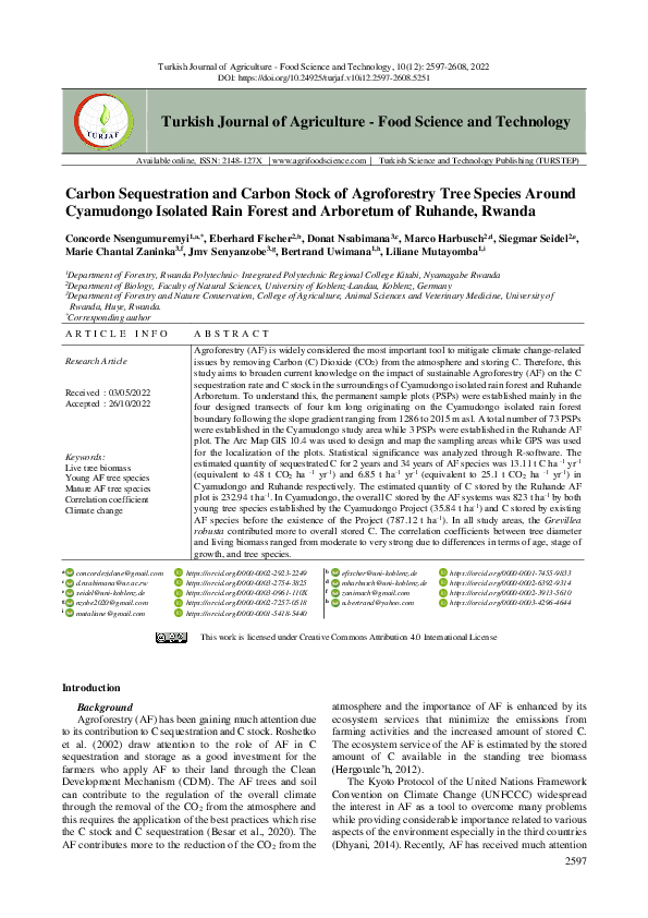 (PDF) Carbon Sequestration and Carbon Stock of Agroforestry Tree ...
