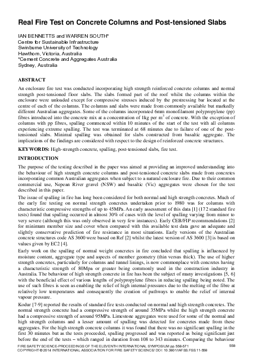 (PDF) Real Fire Test on Concrete Columns and Post-tensioned Slabs ...