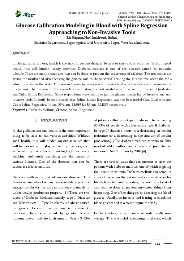 (PDF) Glucose Calibration Modeling in Blood with Spline Regression ...