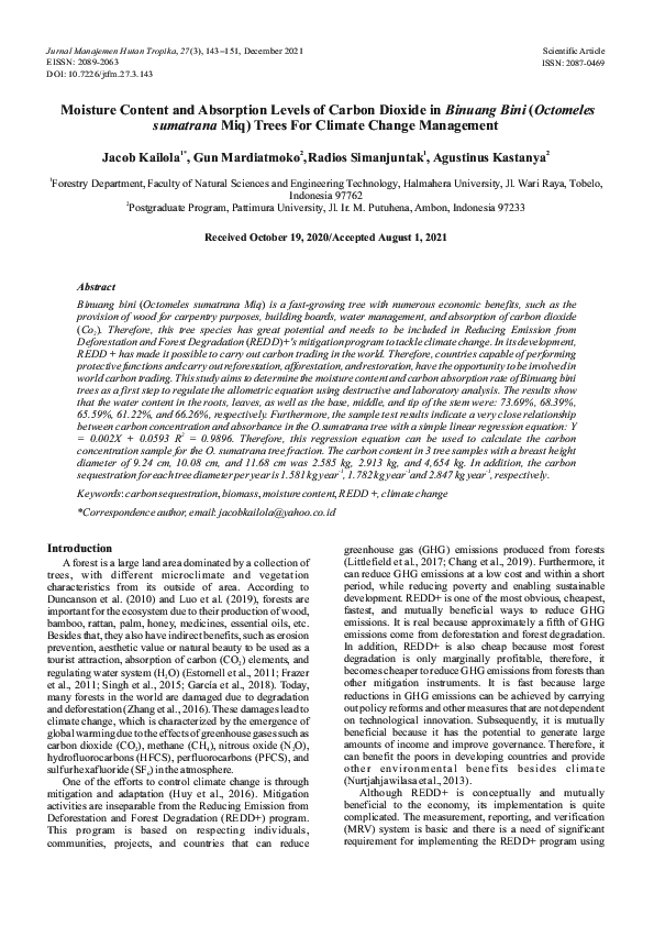 (PDF) The Moisture Content and Absorption Levels of Carbon Dioxide in ...