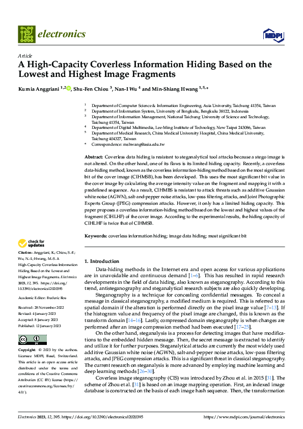 (PDF) A High-Capacity Coverless Information Hiding Based on the Lowest ...