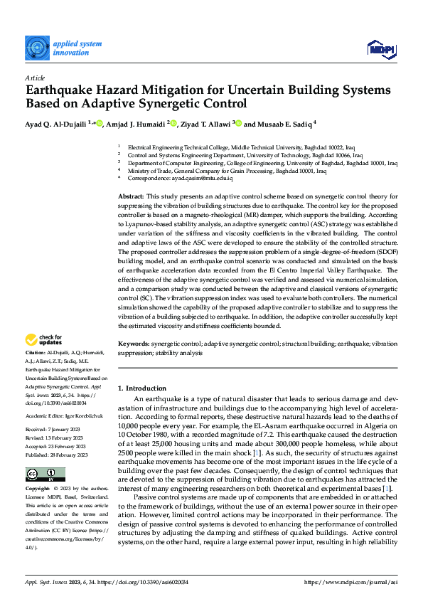 (PDF) Earthquake Hazard Mitigation for Uncertain Building Systems Based ...