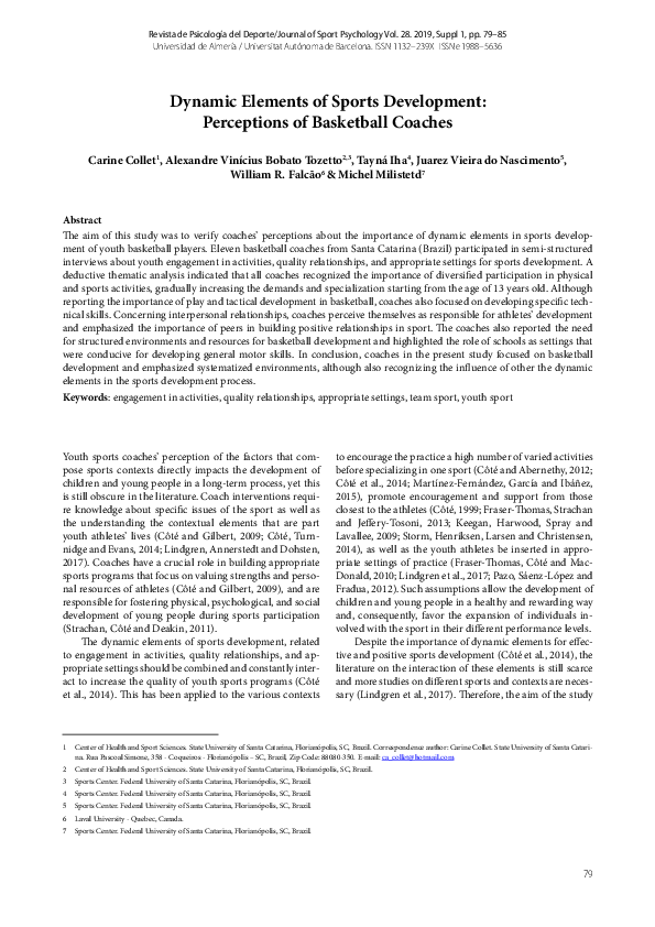 (PDF) Dynamic Elements of Sports Development: Perceptions of Basketball ...