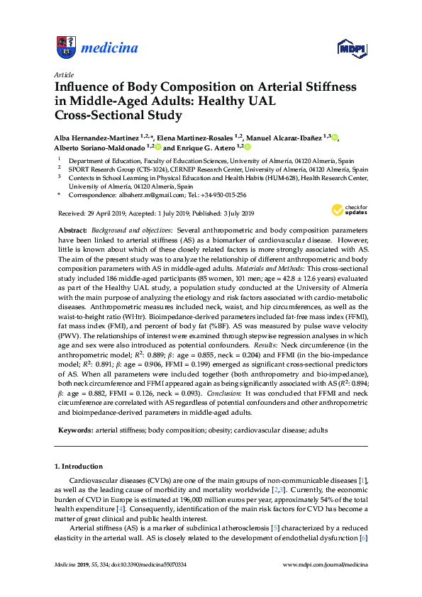 (PDF) Influence of Body Composition on Arterial Stiffness in Middle ...