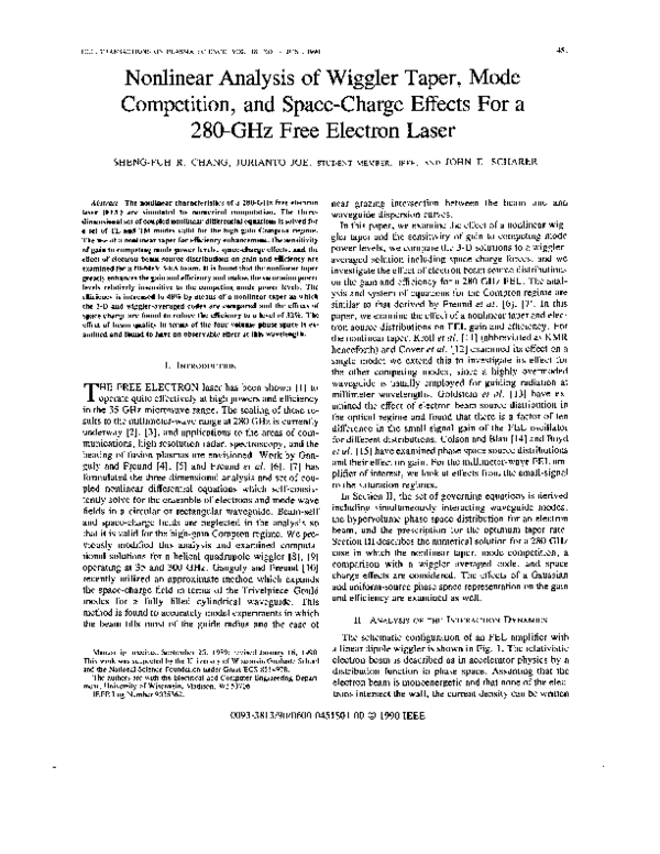 (PDF) Nonlinear analysis of wiggler taper, node competition, and space ...