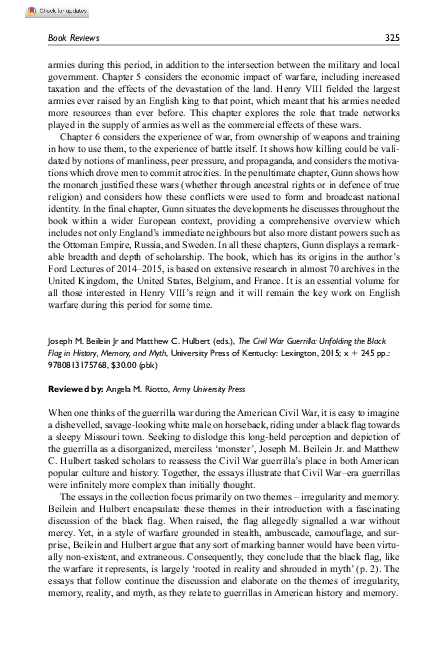 (PDF) Book Review: The Civil War Guerrilla: Unfolding the Black Flag in ...