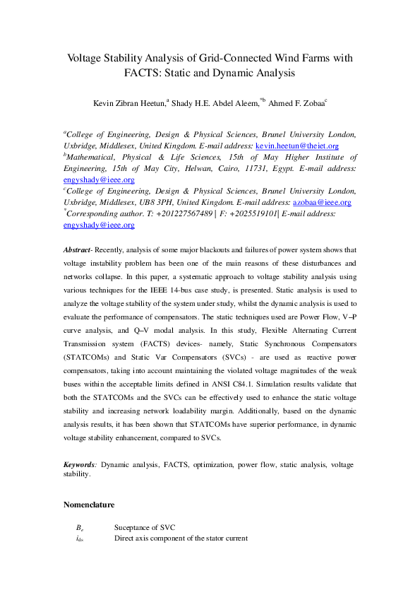 (PDF) Voltage stability analysis of grid-connected wind farms with ...