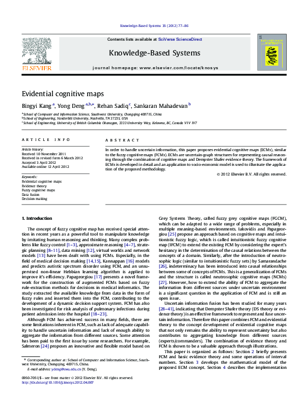 (PDF) Evidential cognitive maps