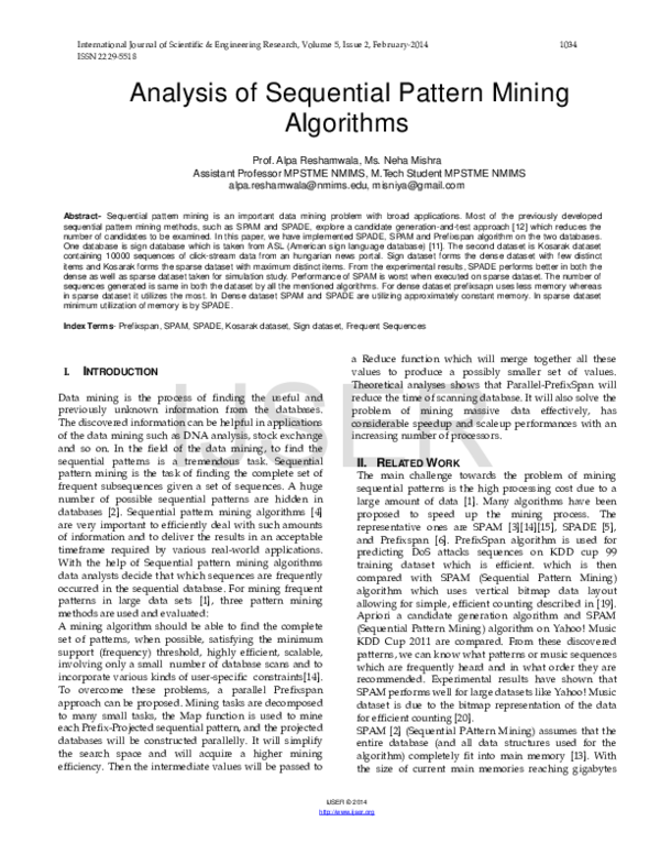 (PDF) Analysis of Sequential Pattern Mining Algorithms