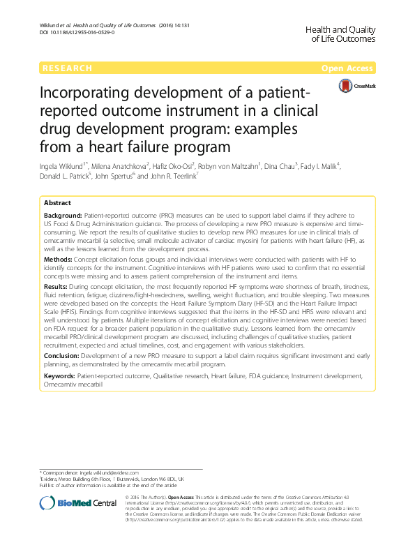 (PDF) Incorporating development of a patient-reported outcome ...