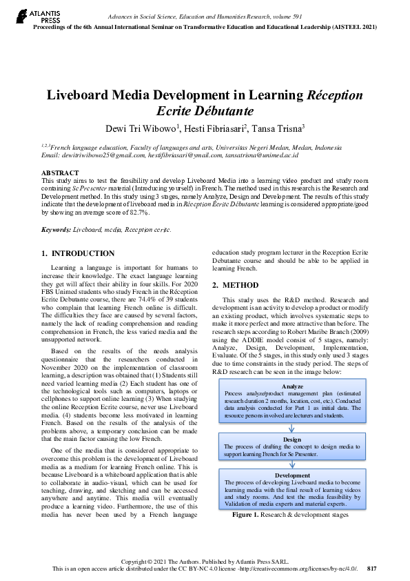(PDF) Liveboard Media Development in Learning Réception Ecrite Débutante
