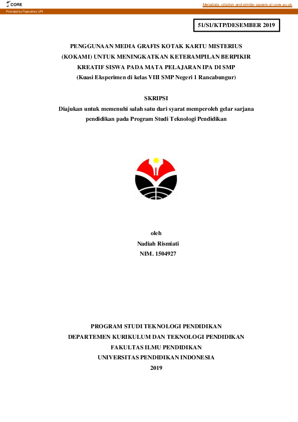(PDF) PENGGUNAAN MEDIA GRAFIS KOTAK KARTU MISTERIUS (KOKAMI) UNTUK
