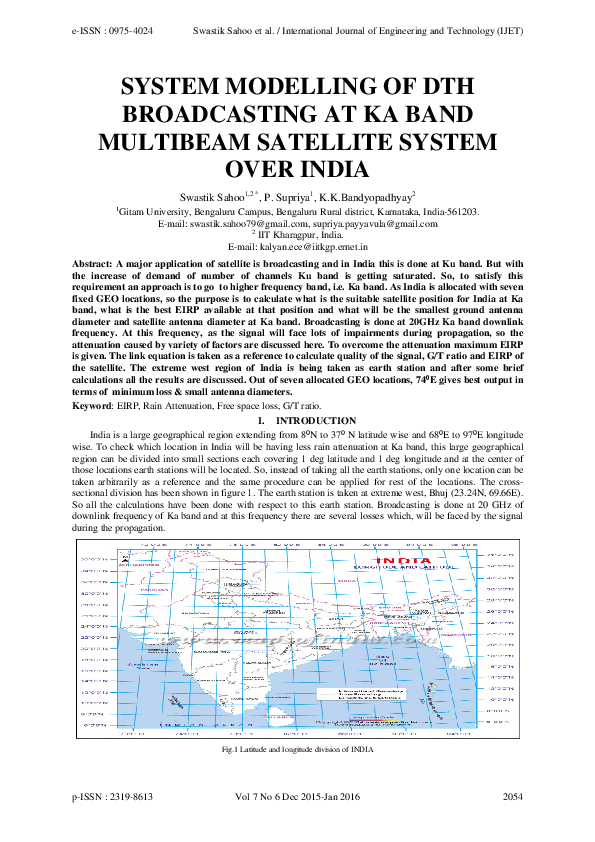 (PDF) System Modelling of DTH Broadcasting at Ka Band Multibeam ...