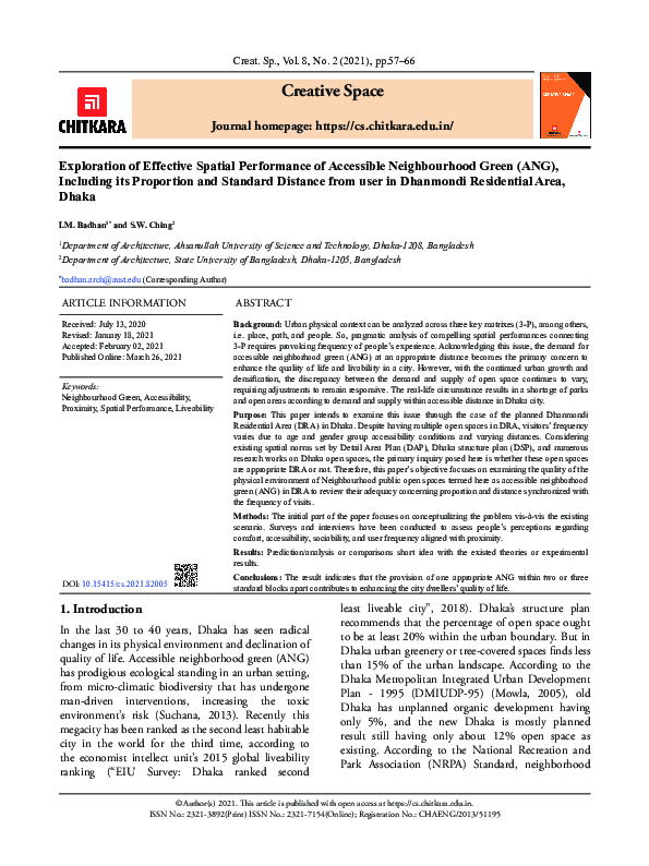 (PDF) THE Exploration of Effective Spatial Performance of Accessible ...