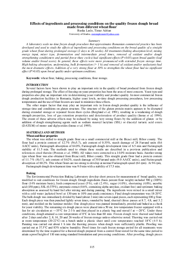 (PDF) Effects of ingredients and processing conditions on the quality ...