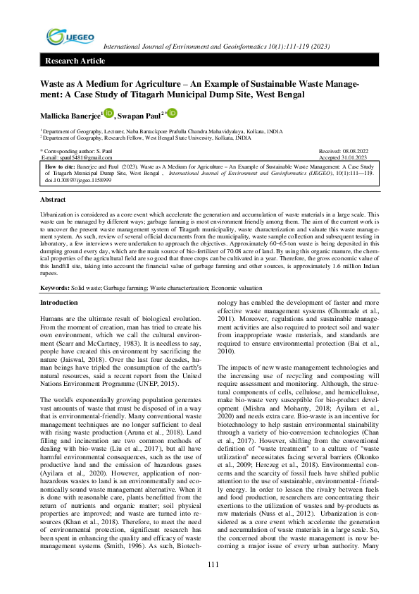 (PDF) Waste as A Medium for Agriculture- An Example of Sustainable ...