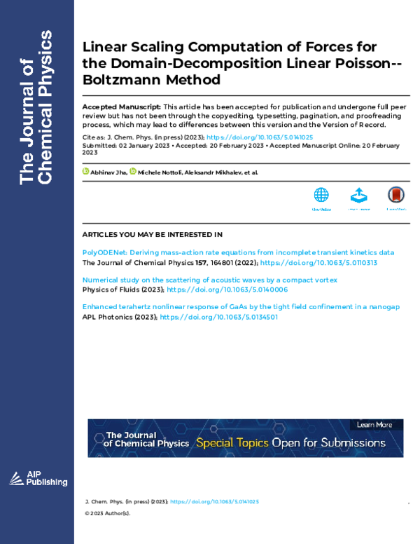 (PDF) Linear scaling computation of forces for the domain-decomposition ...