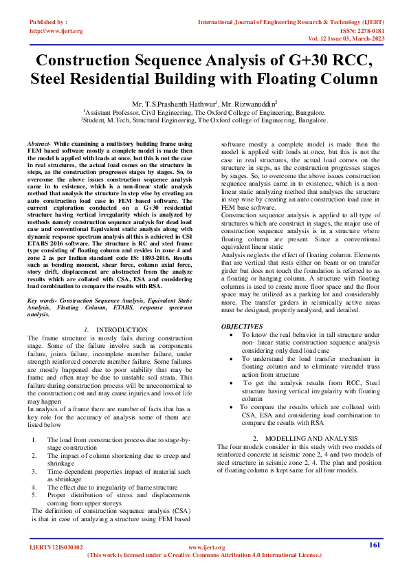 (PDF) Construction Sequence Analysis of G+30 RCC, Steel Residential ...