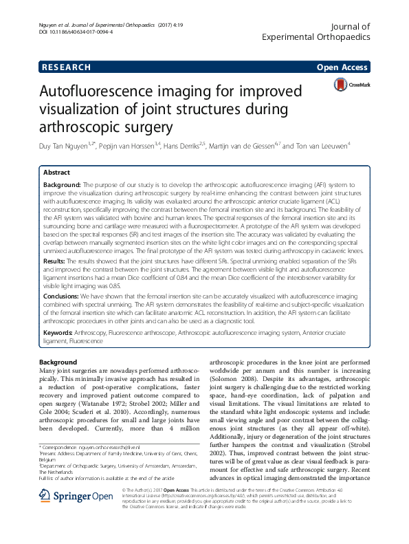 (PDF) Autofluorescence imaging for improved visualization of joint ...