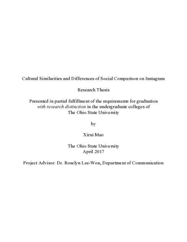 (PDF) Cultural Similarities and Differences of Social Comparison on ...