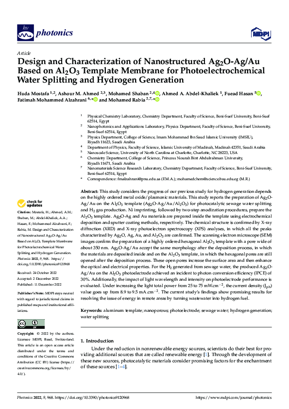 (PDF) Design and Characterization of Nanostructured Ag2O-Ag/Au Based on ...