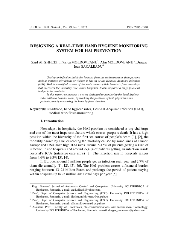 (PDF) Real-time hand hygiene monitoring system for HAI prevention