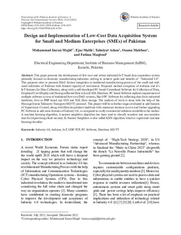 (PDF) Design and Implementation of Low-Cost Data Acquisition System for ...
