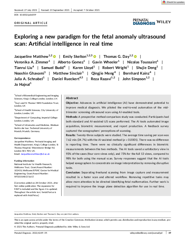 (PDF) Exploring a New Paradigm for the Fetal Anomaly Ultrasound Scan ...