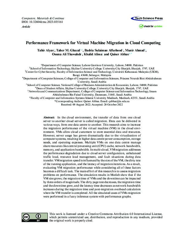 (PDF) Performance Framework for Virtual Machine Migration in Cloud ...
