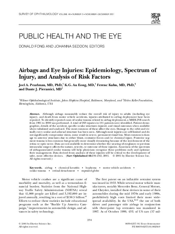 (PDF) Airbags and Eye Injuries Joel Pearlman Academia.edu