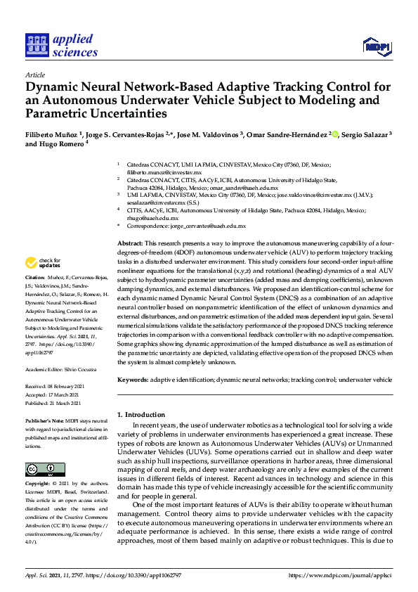 (PDF) Dynamic Neural Network-Based Adaptive Tracking Control for an ...