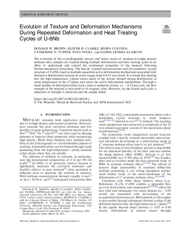 (PDF) Evolution of Texture and Deformation Mechanisms During Repeated ...