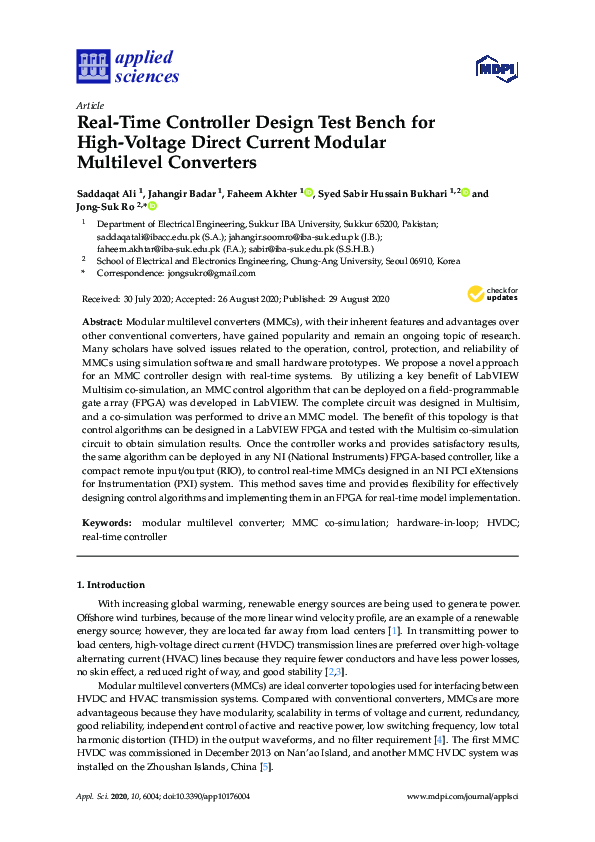 (PDF) Real-Time Controller Design Test Bench for High-Voltage Direct ...