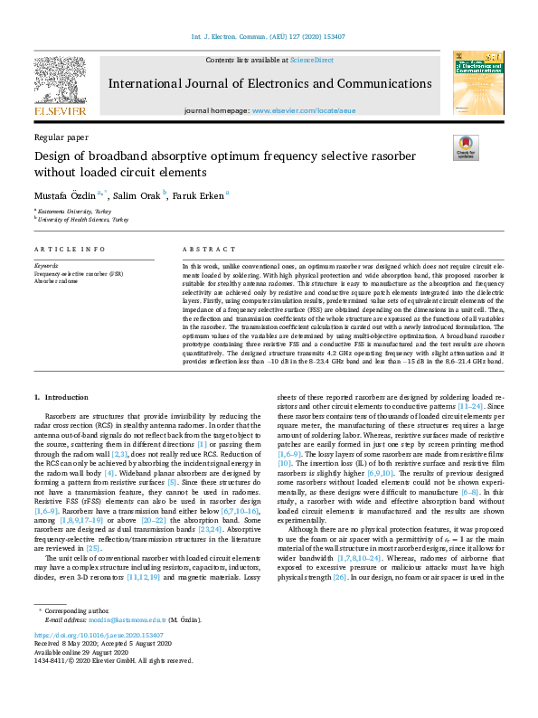 (PDF) Design of broadband absorptive optimum frequency selective ...