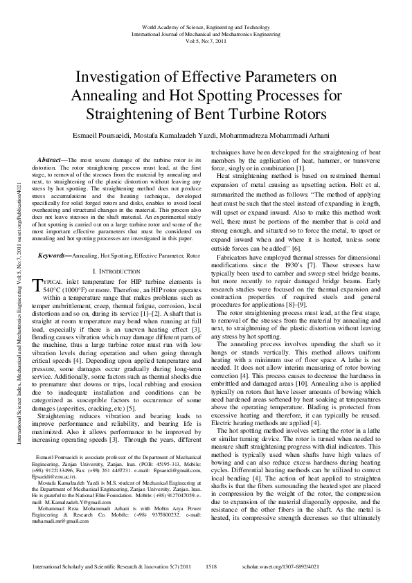 (PDF) Investigation Of Effective Parameters On Annealing And Hot ...