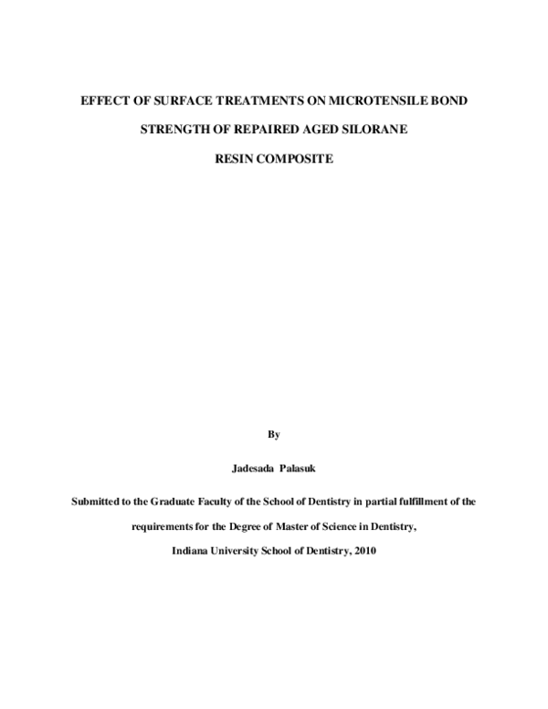 (PDF) i EFFECT OF SURFACE TREATMENTS ON MICROTENSILE BOND STRENGTH OF ...