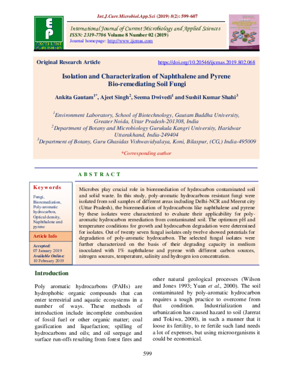 (PDF) Isolation, Optimization and Characterization of soil fungi used ...