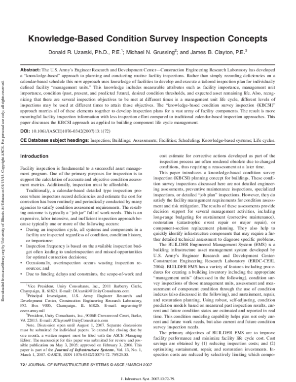 (PDF) Knowledge-Based Condition Survey Inspection Concepts
