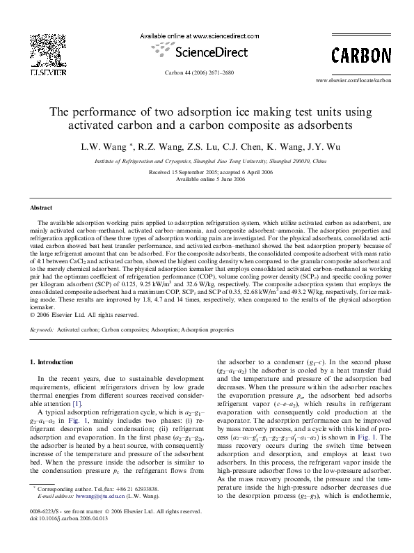 (PDF) The performance of two adsorption ice making test units using ...