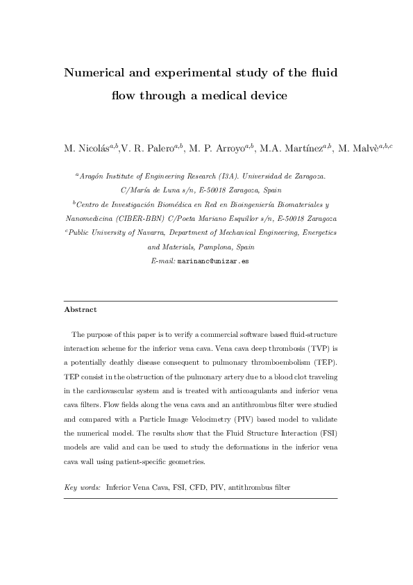 (PDF) Numerical and experimental study of the fluid flow through a ...