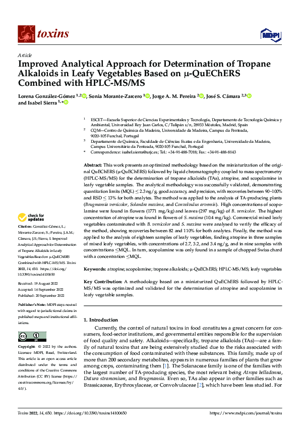 (PDF) Improved Analytical Approach for Determination of Tropane ...